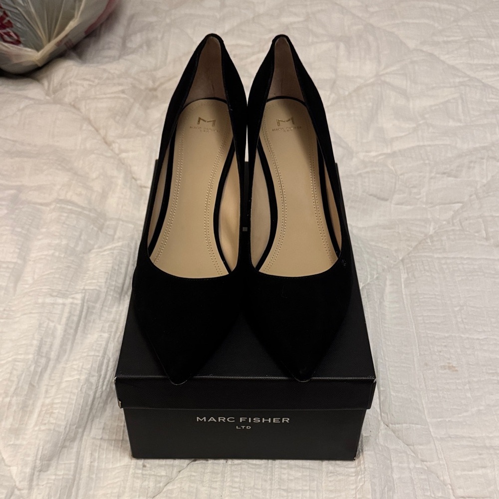 Marc Fisher Black Women's Zala Block Heel Pump